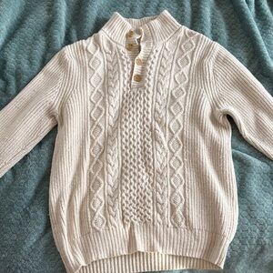 St. John's Bay Men's Cream Cable Knit Turtleneck Sweater